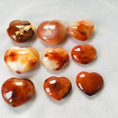 China High Quality Crystal Red Hearts Quartz China Agate Red Agate Gifts Healing Stone for sale