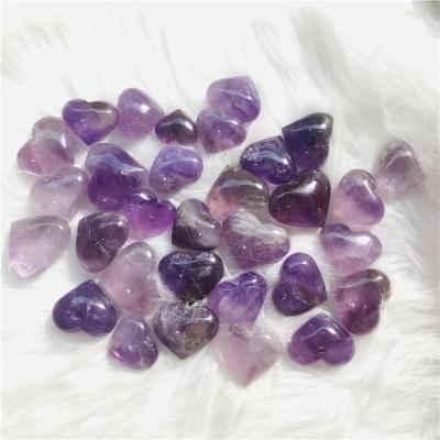 China Wholesale High Quality Natural Heart Crystal Stone Polished Purple Amethyst Healing from China for sale