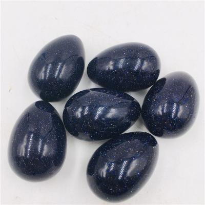 China China Wholesale Artificial Crystal Carving Hand Polished Egg Sands Blue Stone For Sale for sale