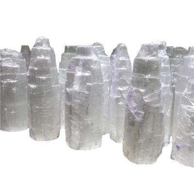 China China Wholesale Natural Crystal Tower Crystal Selenite Lamp Tower for sale