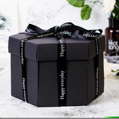 China Diy Valentine Love Black Christmas Photo Album Surprise Birthday Explosion Recyclable Gift Box for sale