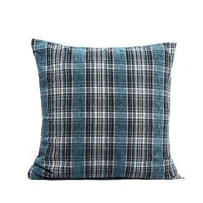 China Cotton and Linen Car Plaid Sofa Throw Pillow Hotel Room Cushion Cover Sofa Living Room Nap Waist Anti-bacteria for sale