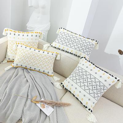 China Anti-bacteria Sofa Fringe Pillow Case Geometric Nordic Fringe Boho Tassel Pillow Home Bohemia Cushion Covers for sale