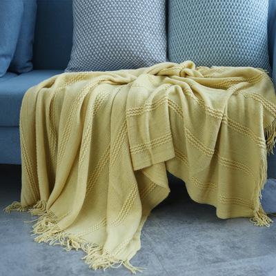 China Wholesale Cheap Folded Knitted Boho Luxury Home Decor Throws Blanket With Tassels for sale