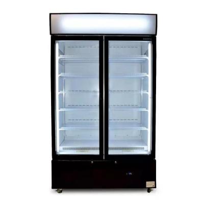 China Single-temperature Beverage Cooler Refrigerator Open Vegetable Single Glass Door Upright Commercial Display Freezer for sale