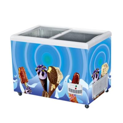 China Double-temperature Ice Cream Display Freezer Small Ice Cream Showcase Freezer for Supermarket and Store for sale