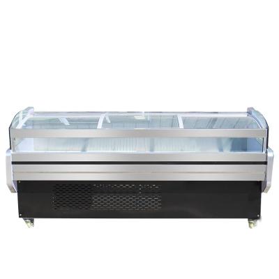 China Single-temperature Butcher Shop Fresh Meat Showcase Meat Cooler Display Cooler Direct Cooling Refrigerators for sale