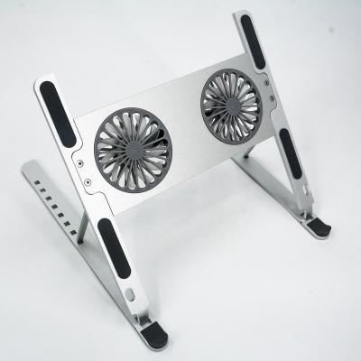 China Under 17 Inch Aluminum Alloy Foldable Laptop Stand Adjustable Height With Fans for sale