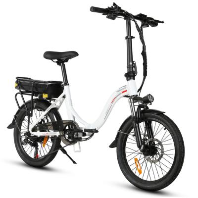 China Aluminum Alloy EU US Warehouse Rear Carrier Lady City Folding Electric Bicycle Ebike for sale