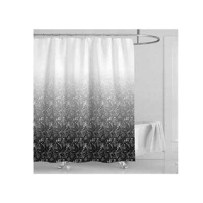 China Sustainable Hotel Bathroom Set Popular Waterproof Gradient Mold Resistant Shower Curtain for sale