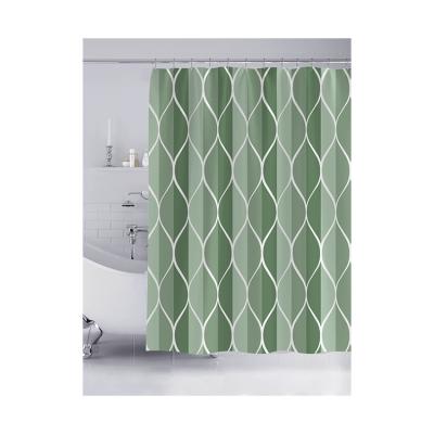 China Sustainable Stripes And Geometric Shapes Customized Luxury Luxury Polyester Matching Bathroom Shower Curtains for sale