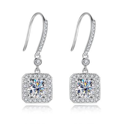 China 2022 New Arrival 925 Sterling Silver Fascinating Gothic Drop Vintage Fun Simple Cubic Moissanite Earrings Bar Jewelry Non Allergic For Girls for sale