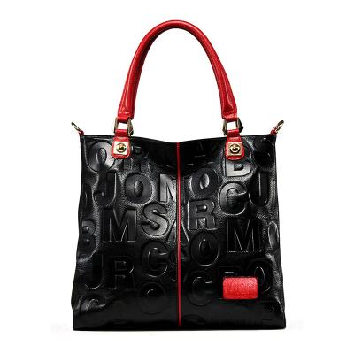 China 2021summer Fashion Fashion Leather Tote Bags For Women Letter Embossed Shopping Tote Bags Big Capacity for sale