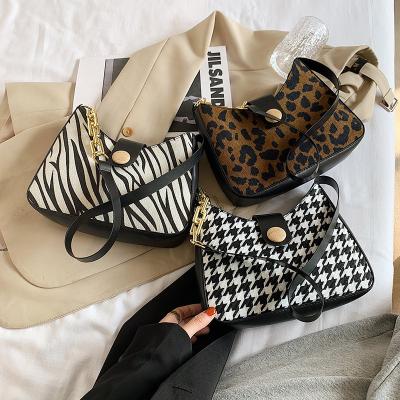 China Others animal print hobo pinch handbags zebra leopard houndstooth pu top selling women shoulder bag for sale