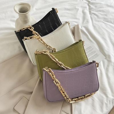 China Other than 2021 fashionable chain ladies throw armpit bags shoulder bag women leather purses and handbags for sale