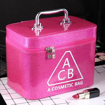 China Wholesale Waterproof Lady Cosmetic Bag Women Leather Travel Make Up Bag Zipper Makeup Suitcases Toiletry Kit Bags for sale