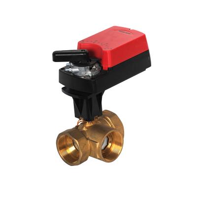 China Modern electric three way trackball valve with damper actuator DN15-DN50 for sale