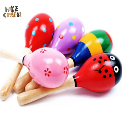 China 2021 Educational Popular Cognitive Sound Musical Instrument Toy IQ Wooden DIY Sand Hammer For Baby for sale