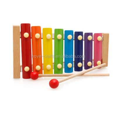 China Different Metal Pieces Can Show Different Scales Wooden Xylophone Musical Instrument 8-Note Infant Children Musical Instrument Montessori Materials for sale