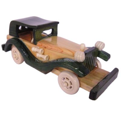 China Europe Wooden Toy Car Gift Handmade Green Miniature Truck Vintage Car for sale