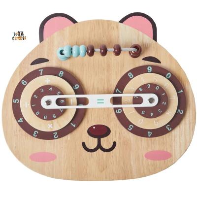 China Eco-friendly wooden animallogarithmic board wooden panda train logarithmic board math calculation learning toy for sale