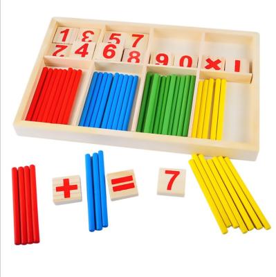 China Wooden Number Cards Sticks Maths Box Montessori Kids Math Learning Wooden Box Toy To Sticks Teaching Aids for sale