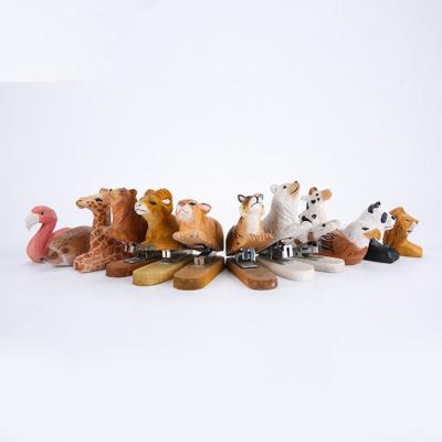 China 2018 Hot Selling Eco-friendly Wooden Handmade Stapler Jungle Animals Shape Wooden Stapler for sale