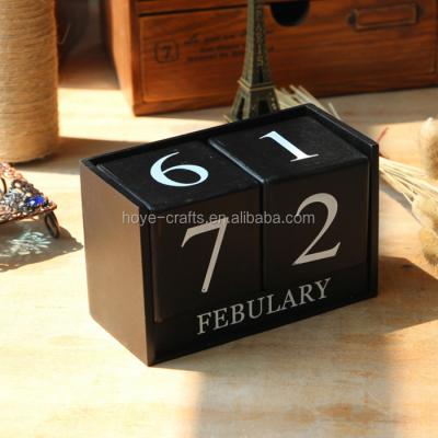 China Eco-Friendly Recyeled Wooden Calendar for Christmas Birthday Desk Decoration Year Table Top Life Calendar Wooden Type Gifts for sale