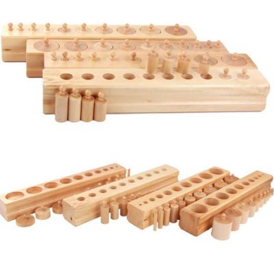 China Montessori Toys Montessori Wooden Block Grip Teaching Aids Cylinder Toy Cylinder Educational Toy for sale