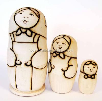 China Europe Tradition Russian Wooden DIY Nesting Dolls Hand Painted Dolls Custom Design Matryoshka Doll for sale