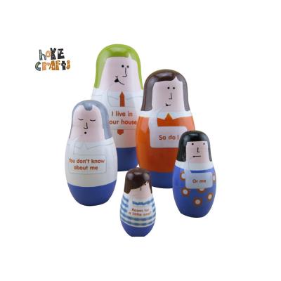 China Europe Wooden Multilayer Interlocking Doll Crafts Customization Matryoshka Supporting Samples for sale