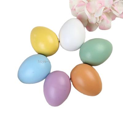 China Children Fully Gathered DIY Toy Pack of 6 Easter Egg Artificial Nest Wooden Eggs for sale