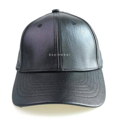 China Custom JOINT Logo Mens Snapback Sports Baseball Caps 6 Panel Plain White PU New Design Black 6 Panel Leather Cap Customers Logo Party for sale