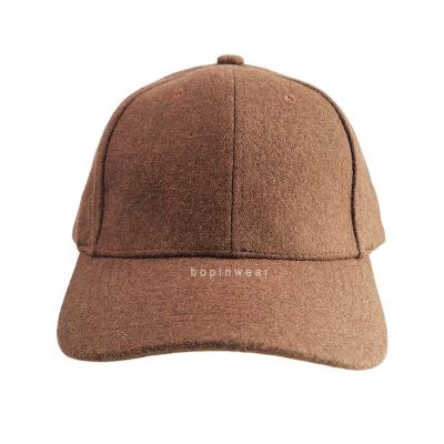 China JOINT Closure Bill Unstructured Baseball Cap Brown Flannel 6 Panel Dad Hat Blank Metal Buckle Flat Cap for sale