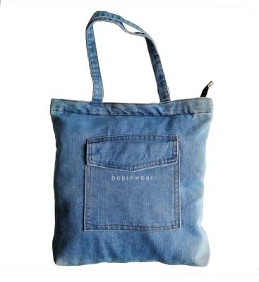 China Hot Selling Wholesale Custom Jeans Shopping Tote Bags Eco - Friendly For Ladies for sale