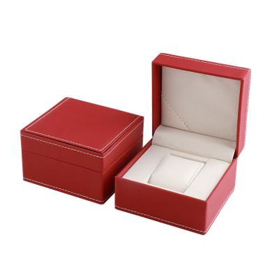 China Watch box with pillow Wholesale 50 MOQ custom logo PU Leather Pillow Wrist Watch Box Cheap Watch Case for Watch for sale