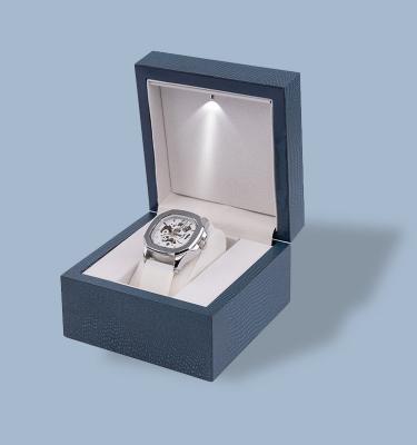 China High-end with LED Light Low MOQ  watch box  Led Light Gift Packaging Single Watch Box for watch for sale