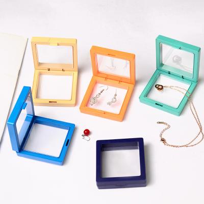 China Ornament Packaging Box Stock PE Film Suspension Transparent Elastic Anti Oxidation Bracelet Ring Storage Travel Jewelry Box for sale