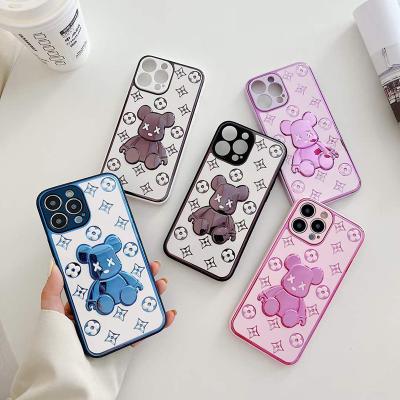 China Fashion Shockproof Cool Trend Bear New Design Luxury Cell Phone Cover For iPhone 13 12 11 pro 11 pro 7 8 Max Plus Soft TPU Phone Case for sale