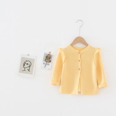 China New 100% cotton knitted cotton cardigan baby kids girls breathable sweater long neck Chinese style spring and summer tortoise for sale