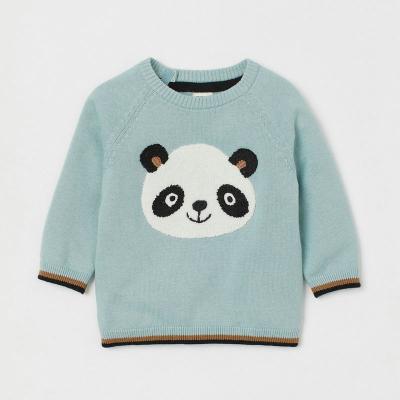 China Boy Knitwear Cartoon Panda Towel Embroidery Long and Kids Sweater OEM Babies Sweater for sale