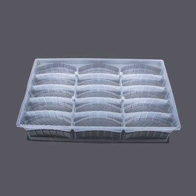 China Recyclable Disposable Plastic Food Rectangle Clear Compartment Container Tray for sale