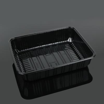 China Food Grade Recyclable Disposable Plastic Large Rectangle Fruit Packing Trays for sale