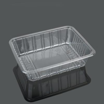 China Recyclable Food Trays Transparent Rectangular Plastic Blister Disposable Packaging Fruit Pet Accept for sale