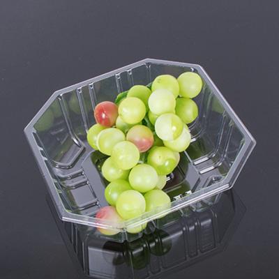 China Supermarket Biodegradable Transparent Plastic Blister Tray Punnet Fruit Tray For Pet Vegetable Food for sale