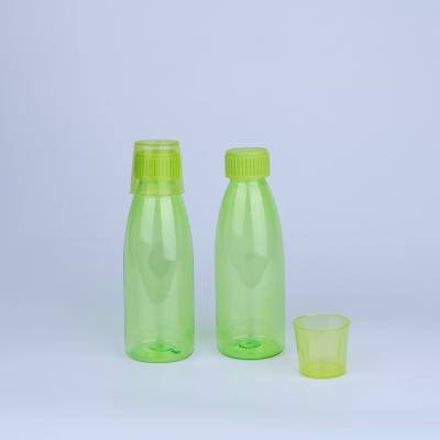 China Food Grade Material Eco - Friendly Packaging Cough Syrup Bottles Green Syrup Bottle Wholesale for sale