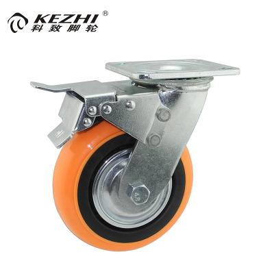 China Industry Design Polypropylene Caster Single Wheels Top Plate Total Brake Heavy Duty for sale