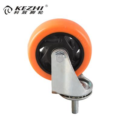 China PIVOT 98kg-140kg Rigid Height PU/PVC Adjustable Caster Wheels With Double Ball Bearing for sale