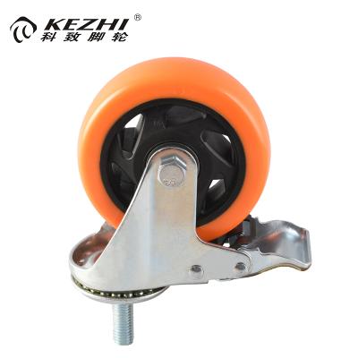 China PIVOT 75mm/100mm/125mm Medium Duty PU/PVC Rigid Height Adjustable Wheels Caster for sale