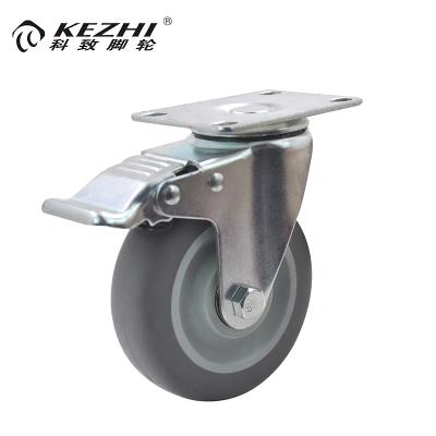 China Medium duty plate brake bracket caster tpr wheels top sizes of industry various sizes for sale